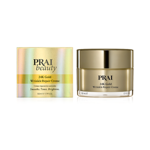 Pot of 24K Gold Wrinkle Repair Crème with package