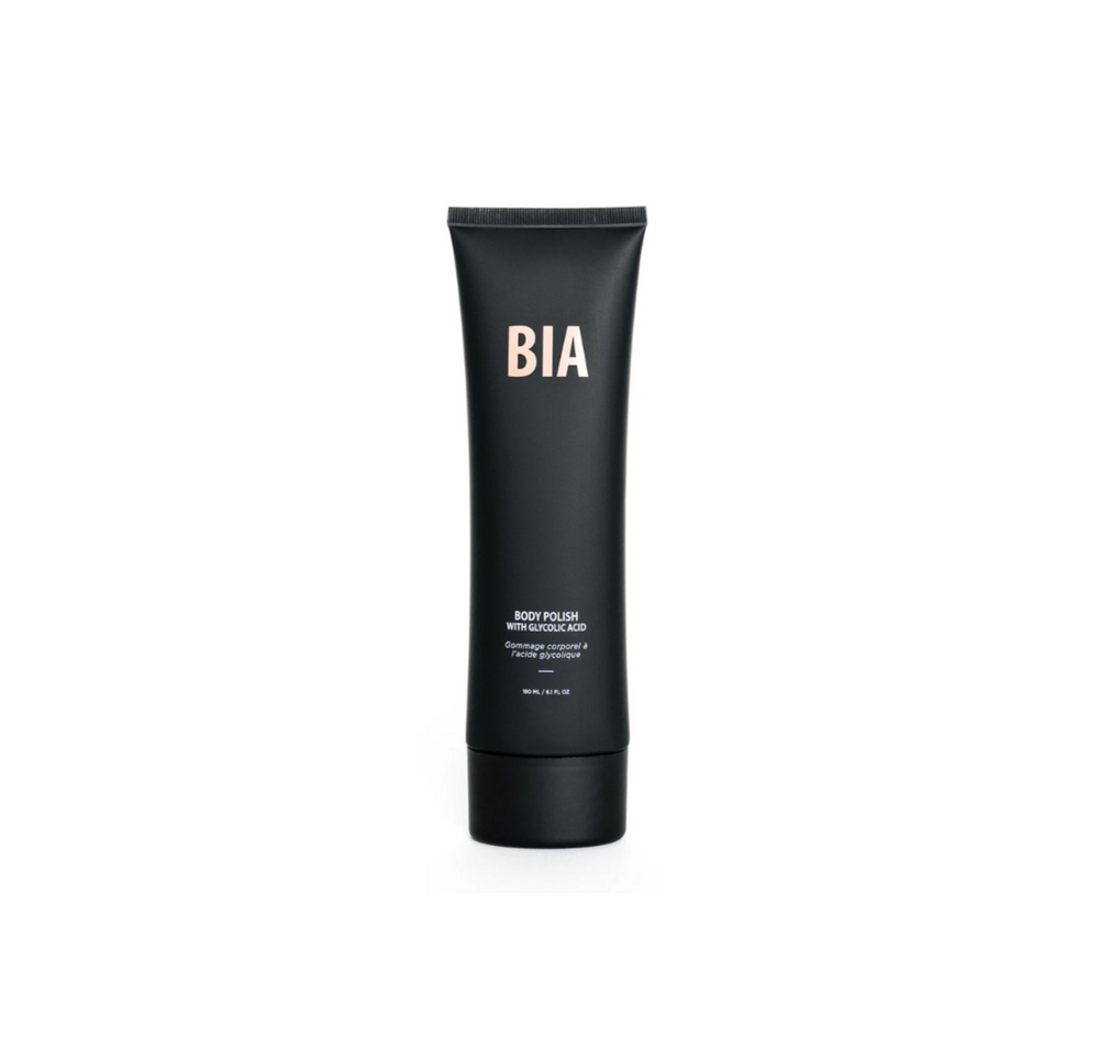 Bottle with Body Polish With Glycolic Acid