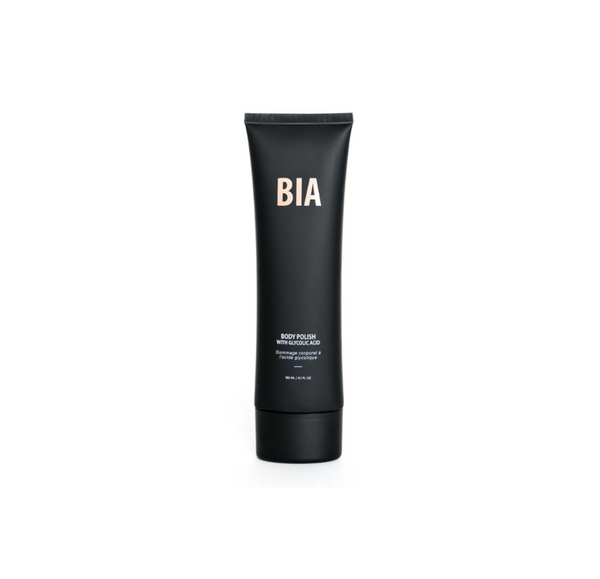 Bottle with Body Polish With Glycolic Acid