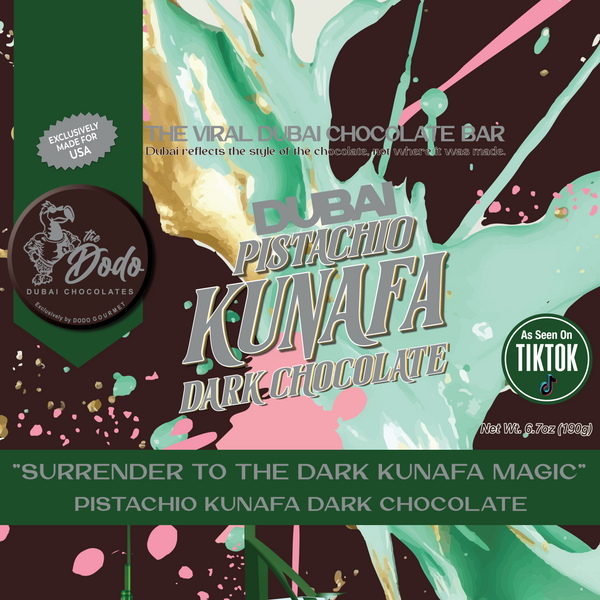 Viral Dodo Dubai Dark Chocolate Pistachio Kunafa Ultimate Chocolate Bar Experience