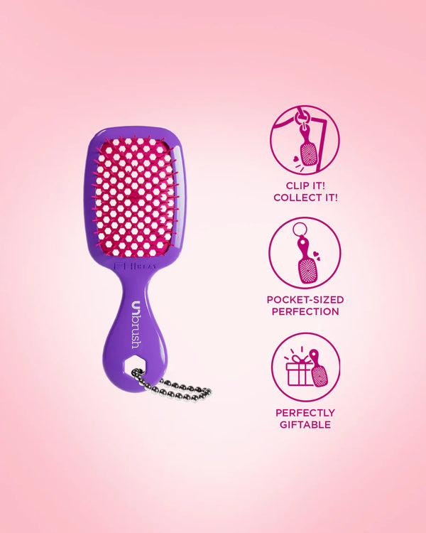 UNbrush Super Mini Keychain Neon - Electric Berry