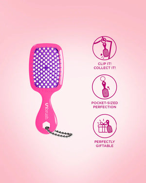 UNbrush Super Mini Keychain Neon - Pink Burst