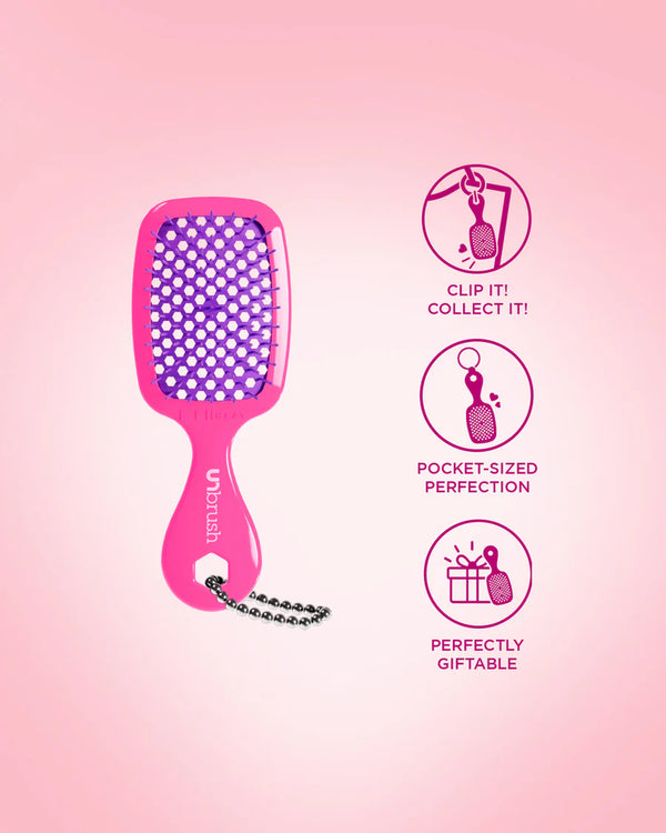 UNbrush Super Mini Keychain Neon - Pink Burst