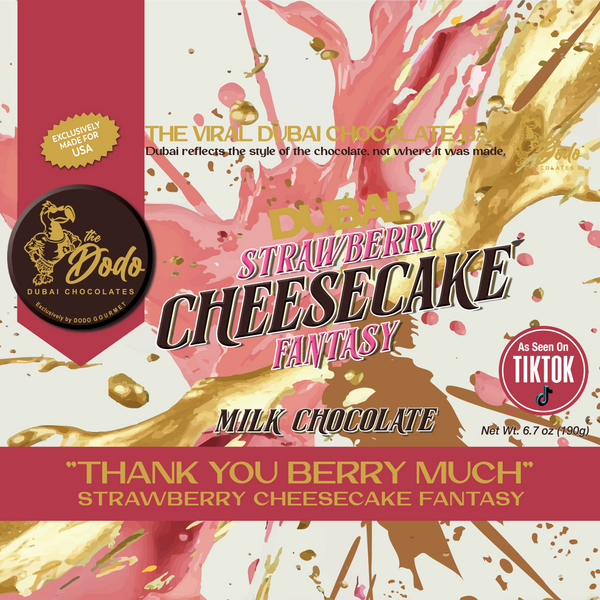 Viral Dodo Dubai Strawberry Cheesecake Fantasy Ultimate Chocolate Bar Experience