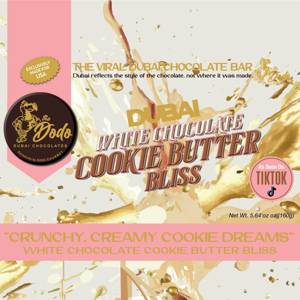 Viral Dodo Dubai White Chocolate Cookie Butter Bliss Ultimate Chocolate Bar Experience